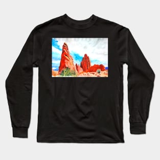 Garden of the Gods Watercolor Art Print Long Sleeve T-Shirt